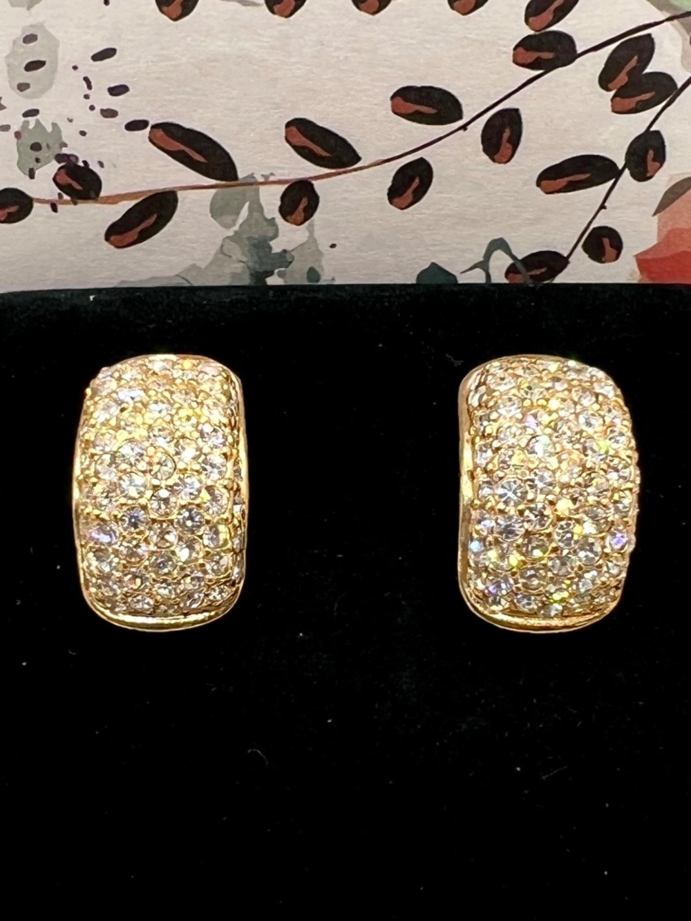 Roman Pave Huggie CLIP Earrings